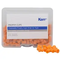 Kerr Farbige Prophy Cups - Packung 120 Stück orange lamellenförmig, hartes Gummi, Snap-On