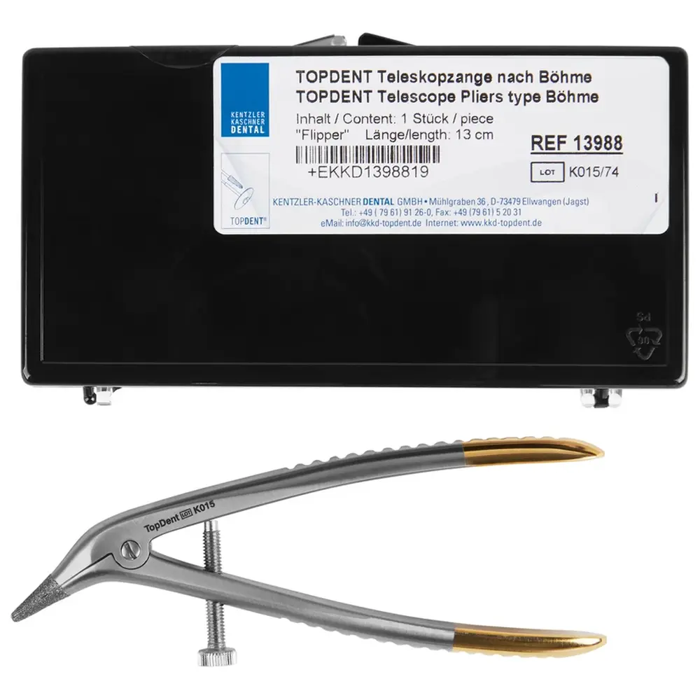 Kentzler-Kaschner TOPDENT Teleskopzangen nach Böhme - Stück 13988 Flipper, 12,5 cm
