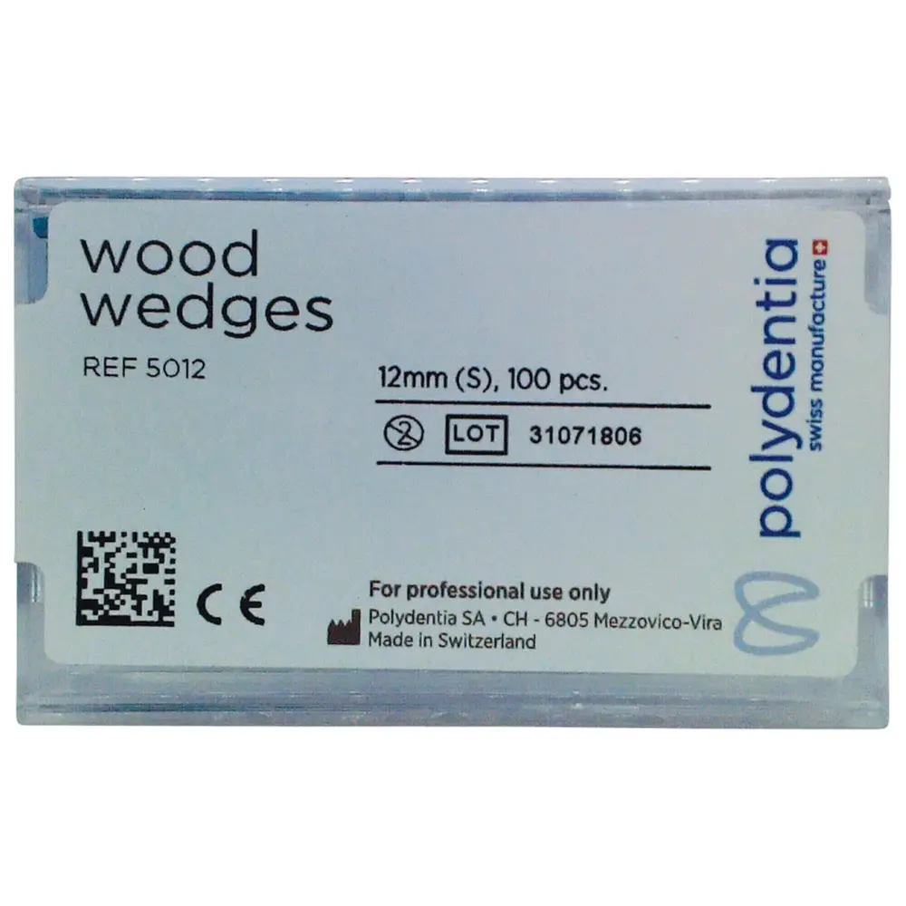 Polydentia SA Interdentalkeile Ahornholz - Packung 100 Stück blau, 12 mm