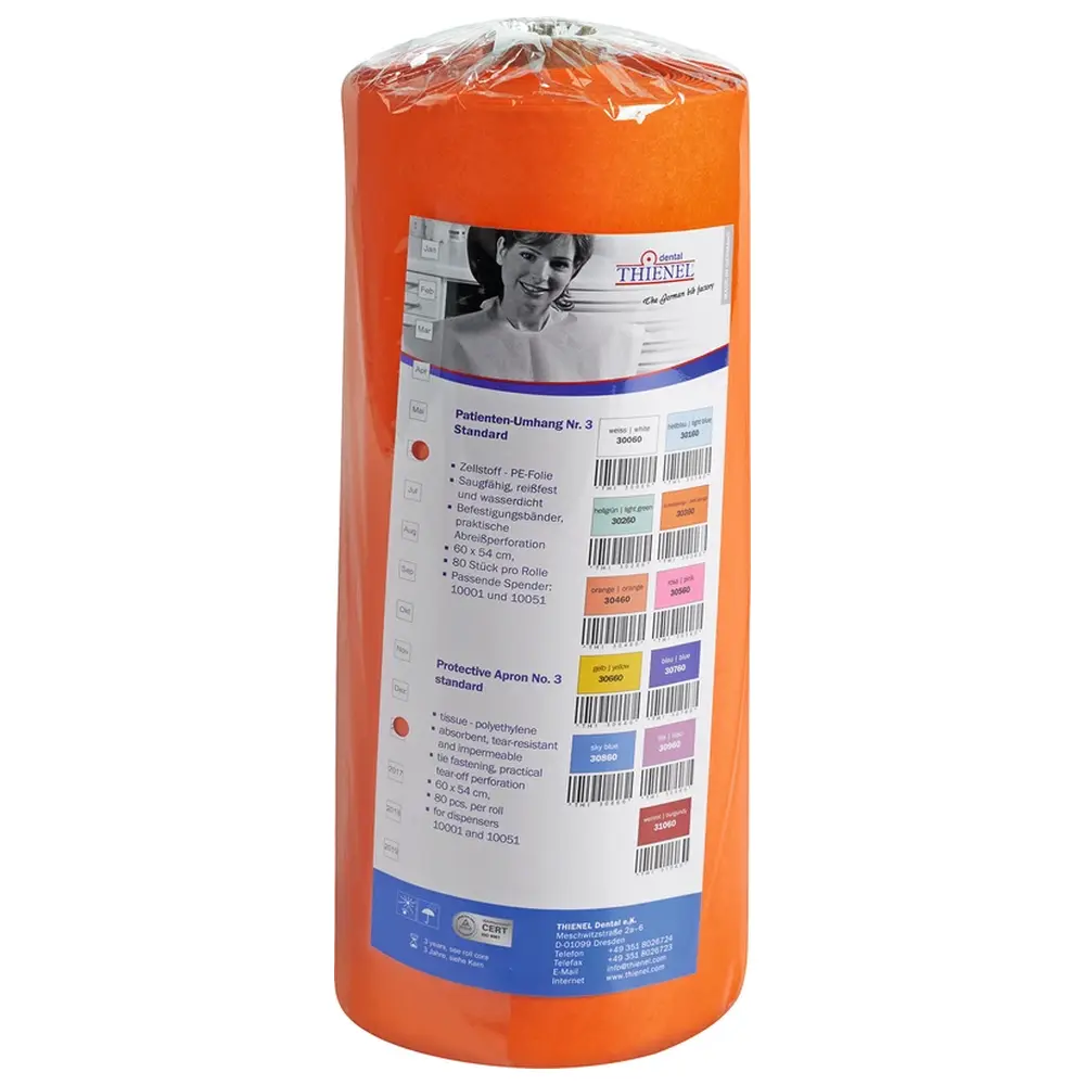 THIENEL Dental Patientenumhang Nr. 3 - Rolle 80 Stück dunkelorange, 60 x 54 cm