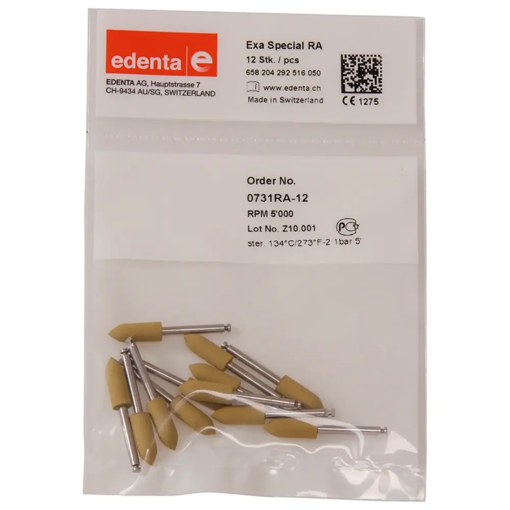 Edenta Exa Special - Packung 12 Stück gelb, RA, Figur 292, 14 mm, ISO 050
