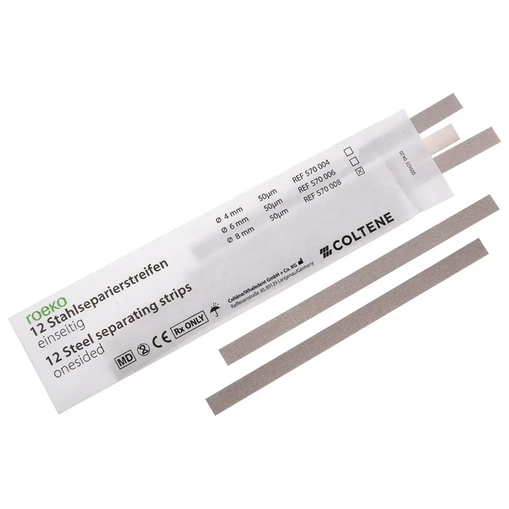 COLTENE roeko Stahlseparierstreifen - Packung 12 Stück 8 mm, einseitig beschichtet