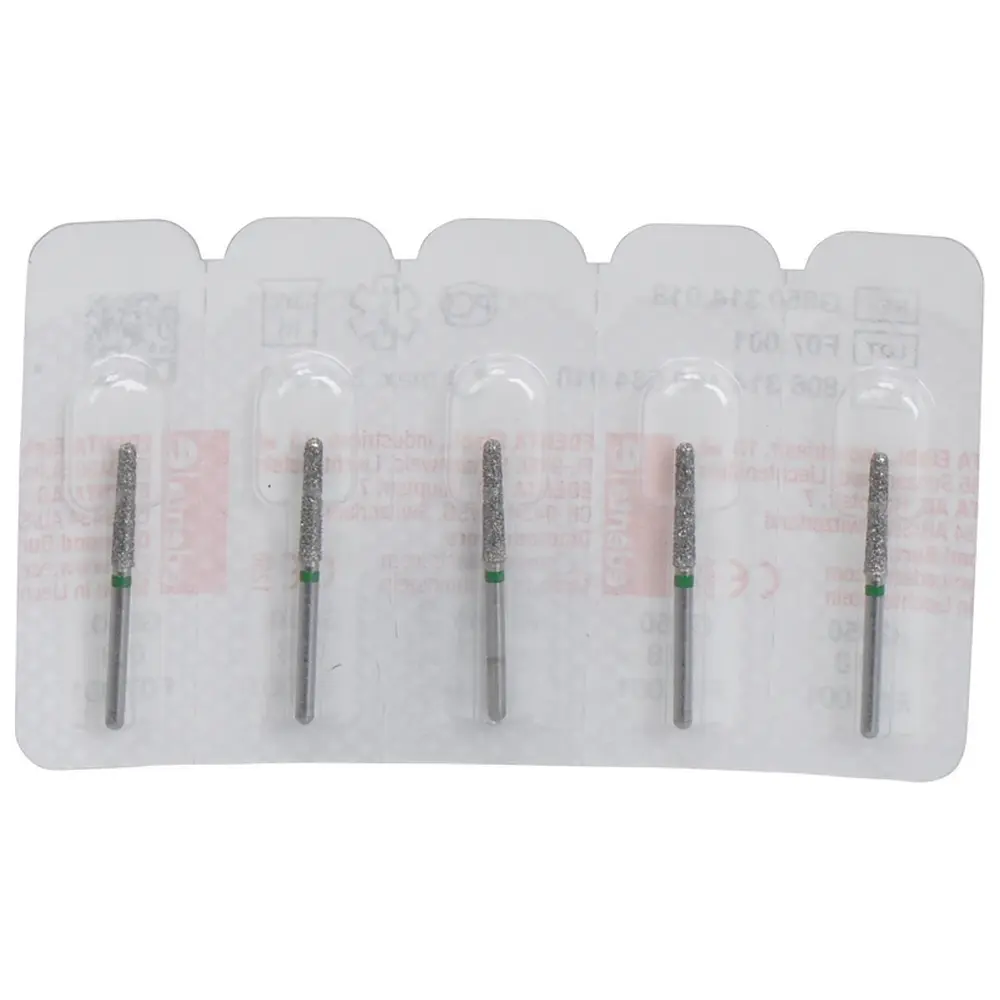 Edenta Diamanten 850 - Packung 5 Stück grün grob, FG, Figur 199 Konus rund, 10 mm, ISO 018