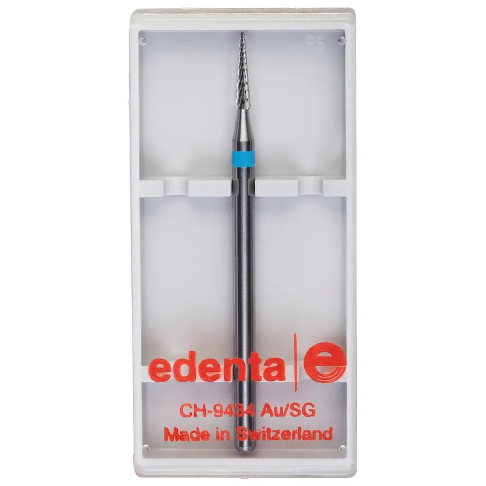 Edenta HM-Fräser Schliff 10 - Stück Kreuzverzahnung, blau standard, HP, Figur 197, 8 mm, ISO 016