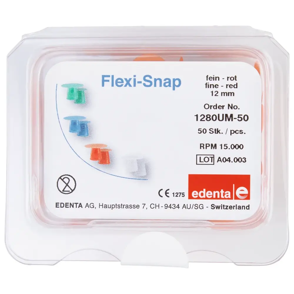 Edenta Flexi-Snap - Packung 50 Stück unmontiert, rot fein, Figur 370, Ø 12 mm, ISO 120