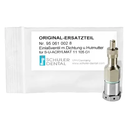 SCHULER-DENTAL S-U-Acrylmat Einlassventile - Stück mit Dichtung und Hutmutter
