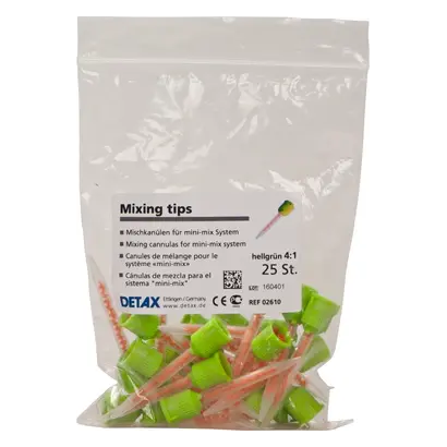 DETAX Mischkanülen hellgrün 4:1 - Packung 25 Stück hellgrün 4:1