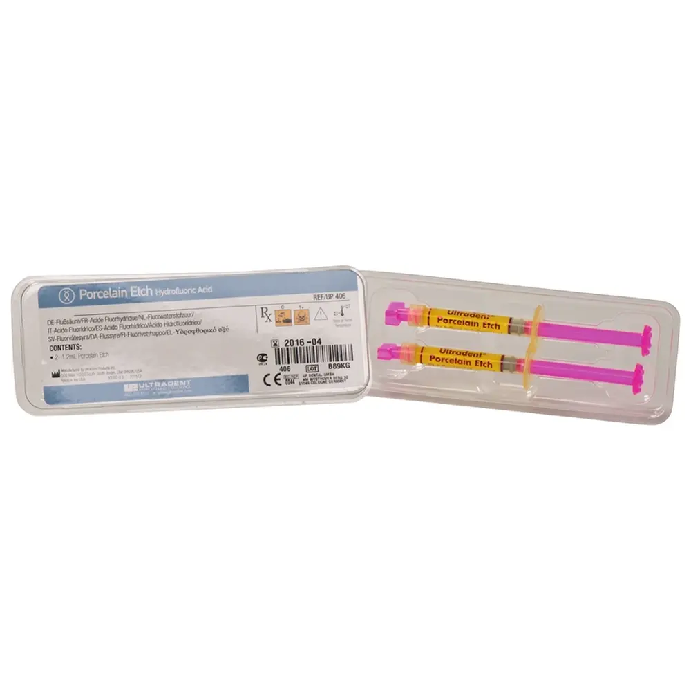 Ultradent Products Ultradent™ Porcelain Etch & Silane - Nachfüllpackung 2 x 1,2 ml Spritze Porcelain Etch