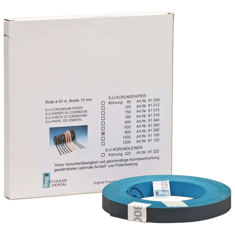 SCHULER-DENTAL S-U-KORUNDPAPIER - Rolle 50 m Papier Körnung 800