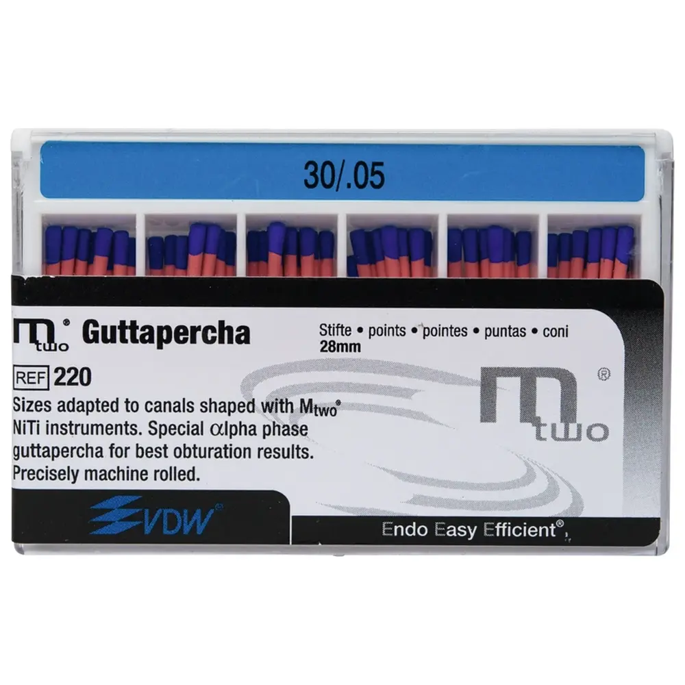 VDW Mtwo® Guttapercha - Packung 60 Stück Taper.05, ISO 030