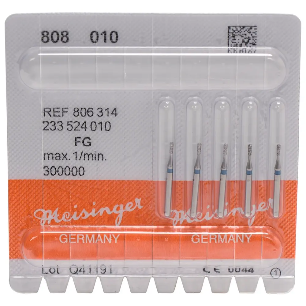 Hager & Meisinger Diamanten 808 - Packung 5 Stück blau mittel, FG, Figur 233 Birne, 2,7 mm, ISO 010