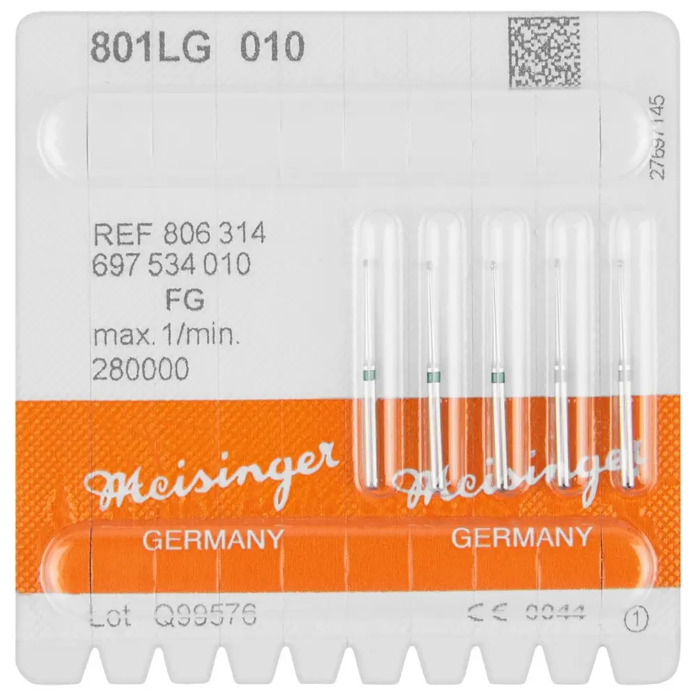 Hager & Meisinger Diamanten 801L - Packung 5 Stück grün grob, FG, Figur 697 Rund lang, ISO 010