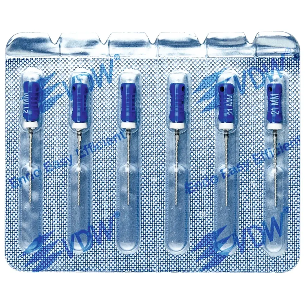 VDW STERILE Hedstroem Feilen - Blisterpackung 6 Stück 21 mm ISO 060