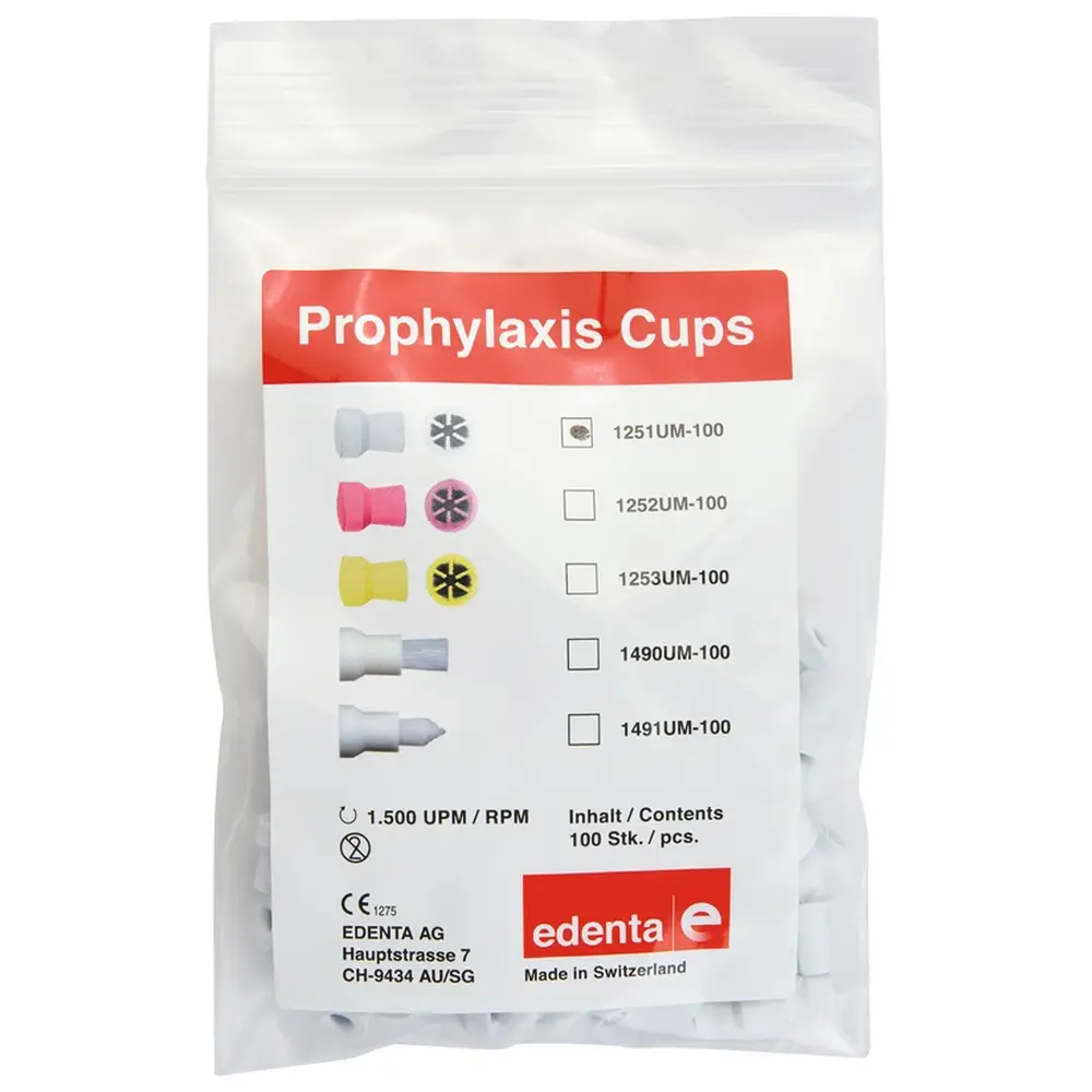 Edenta Snap-On Cups - Packung 100 Stück weiß ISO 060, unmontiert