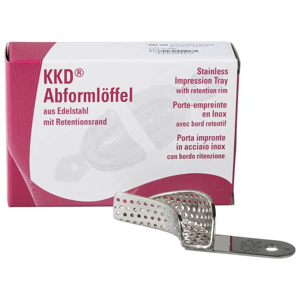 35570_KKD_Abformloeffel_Abdrucknahme__Stueck_OK_links_UK_rechts_perforiert_Nr_0 Kentzler-Kaschner KKD® Abformlöffel Abdrucknahme - Stück OK links, UK rechts, perforiert, Nr. 0