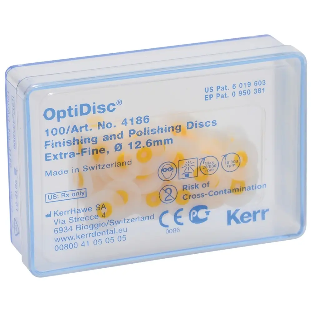 Kerr OptiDisc® - Nachfüllpackung 100 Stück unmontiert, gelb extra fein, Ø 12,6 mm