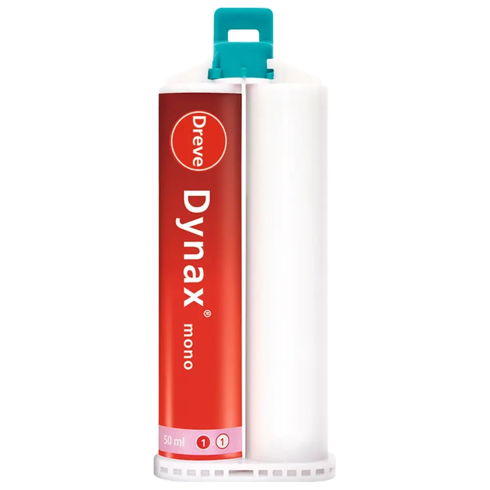 Dreve Dentamid Dynax® mono - Packung 2 x 50 ml Doppelkartusche 58 Shore A lavendelviolett, 6 Mischkanülen
