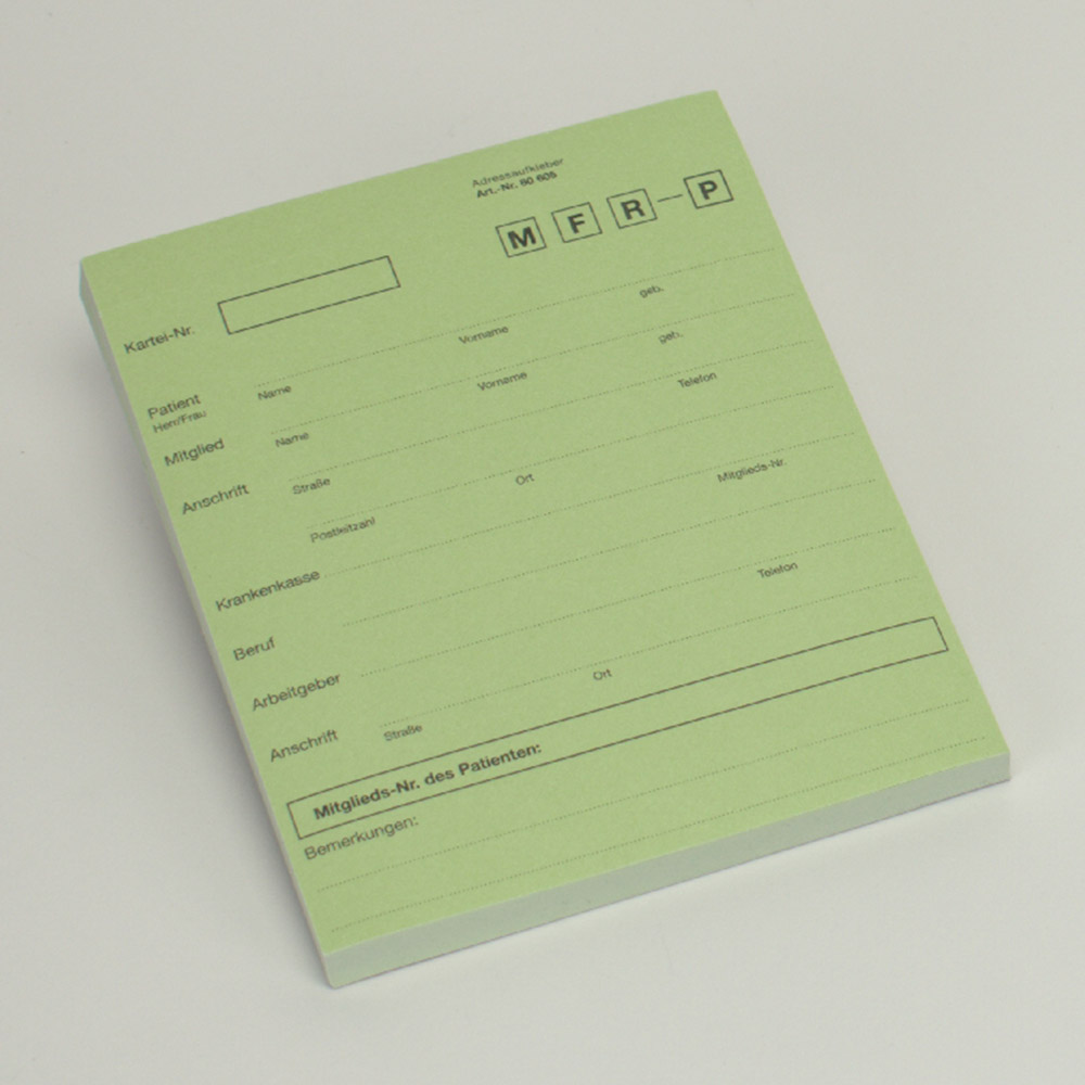 Anschriftblatt grün A5-504 50St