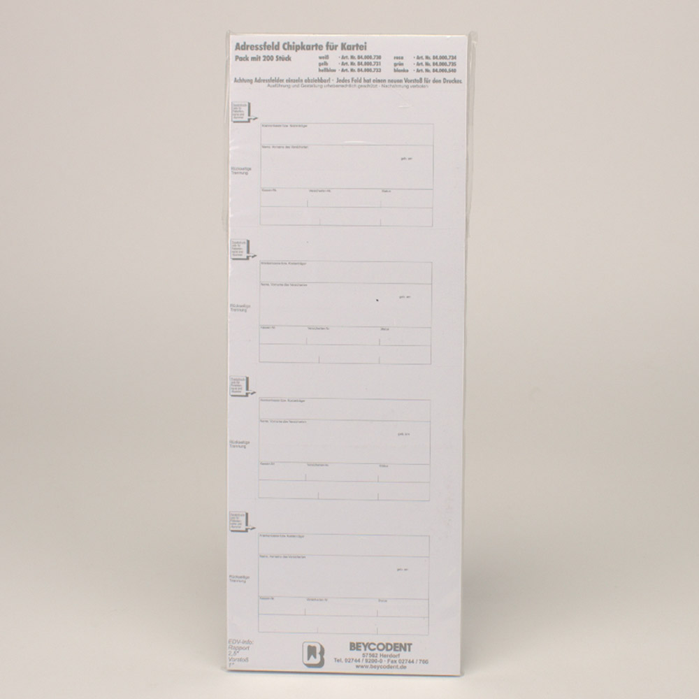 Adressfelder weiß 84000730 Pa