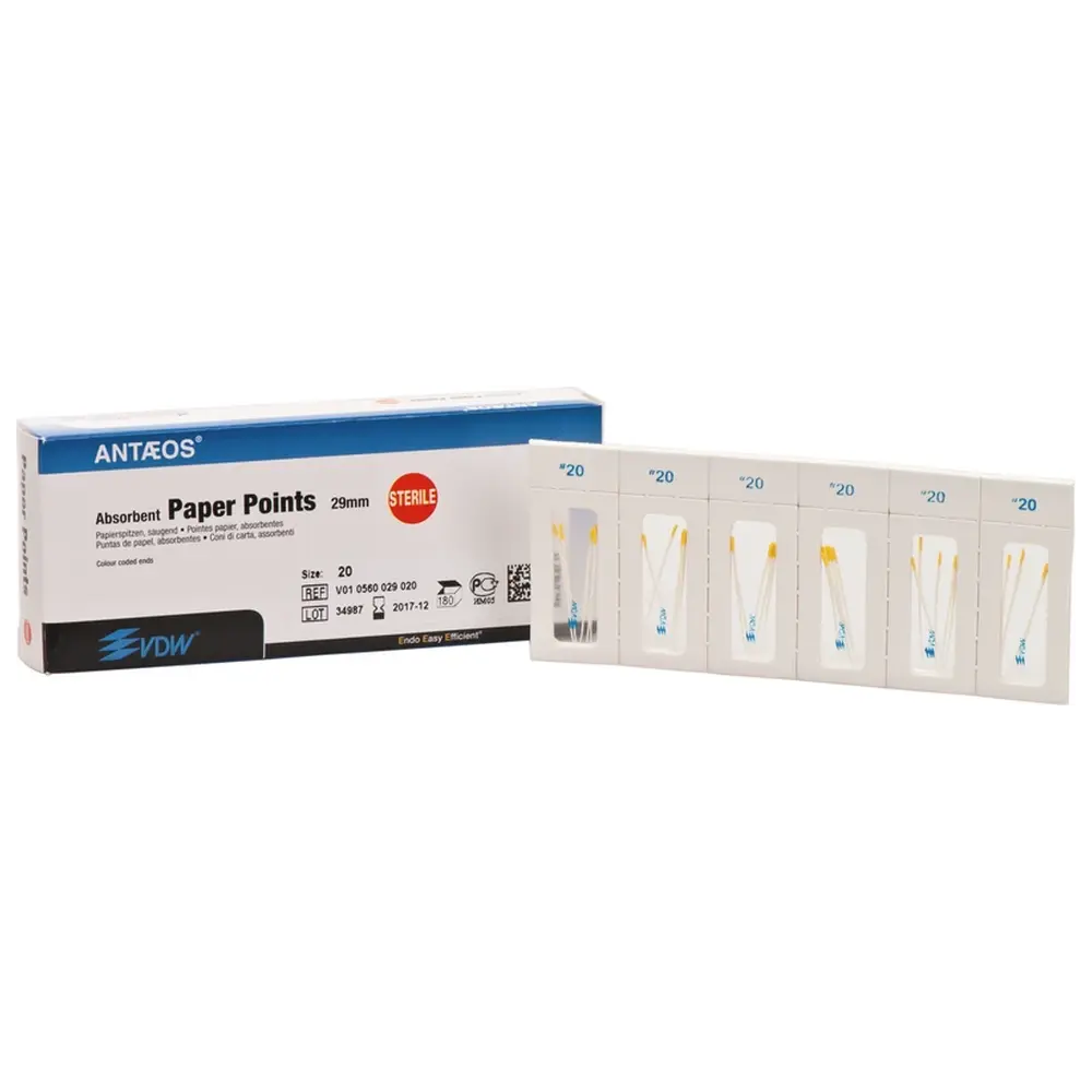 VDW Papierspitzen steril - Packung 180 Stück Taper.02, ISO 020