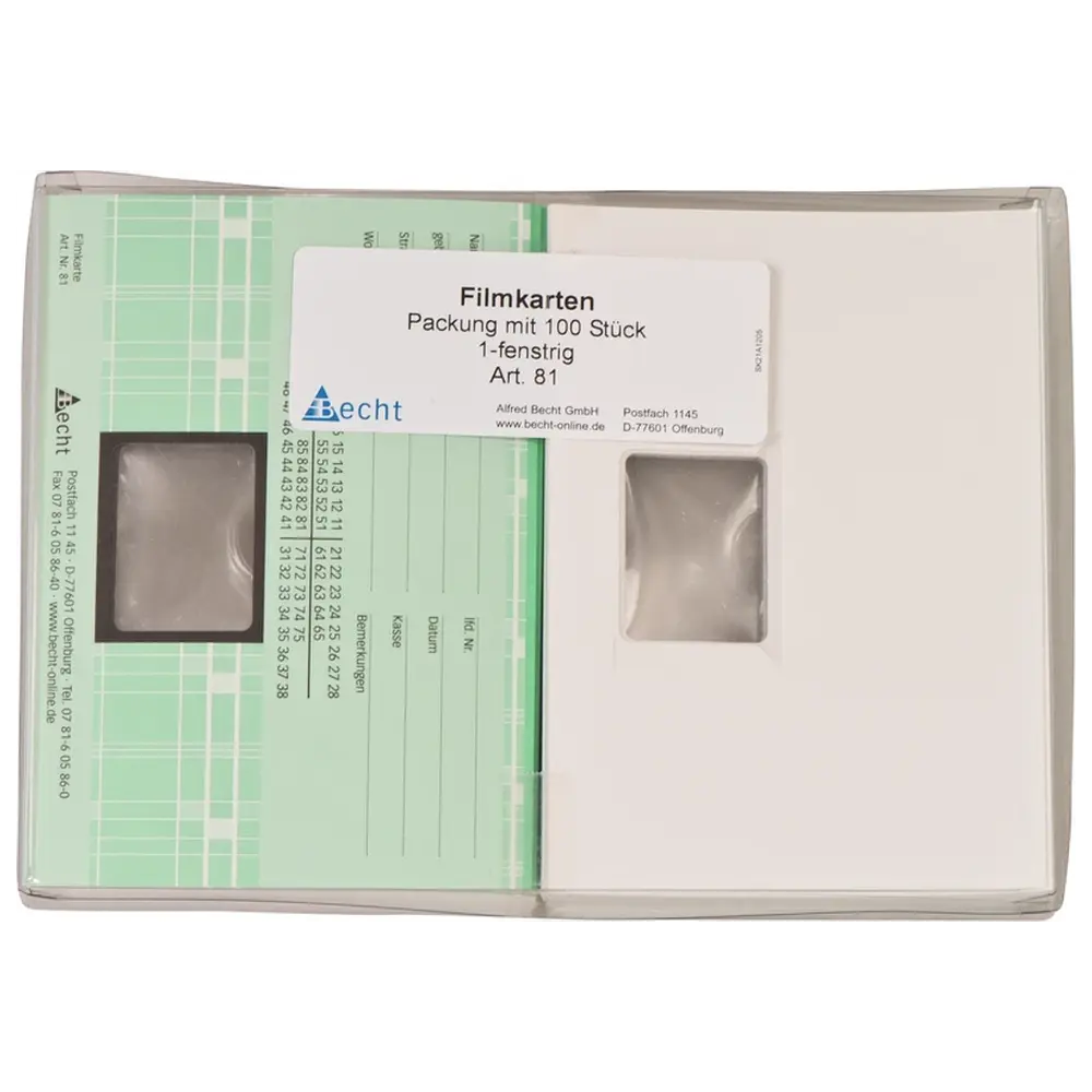 Becht Filmkarten - Packung 100 Stück für 1 Film, Nr. 81