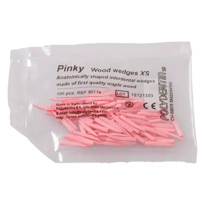 16570.0_Holzkeile_11mm_pink_Btl_100 Polydentia SA Holzkeile 11mm pink Btl 100