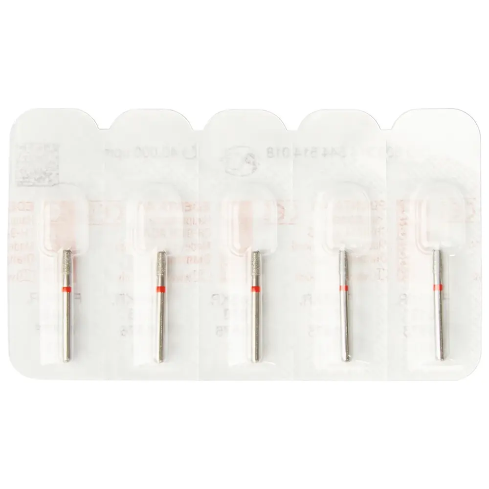 Edenta Diamanten 845KR - Packung 5 Stück rot fein, FG, Figur 544 Konus Kante rund, 4 mm, ISO 018