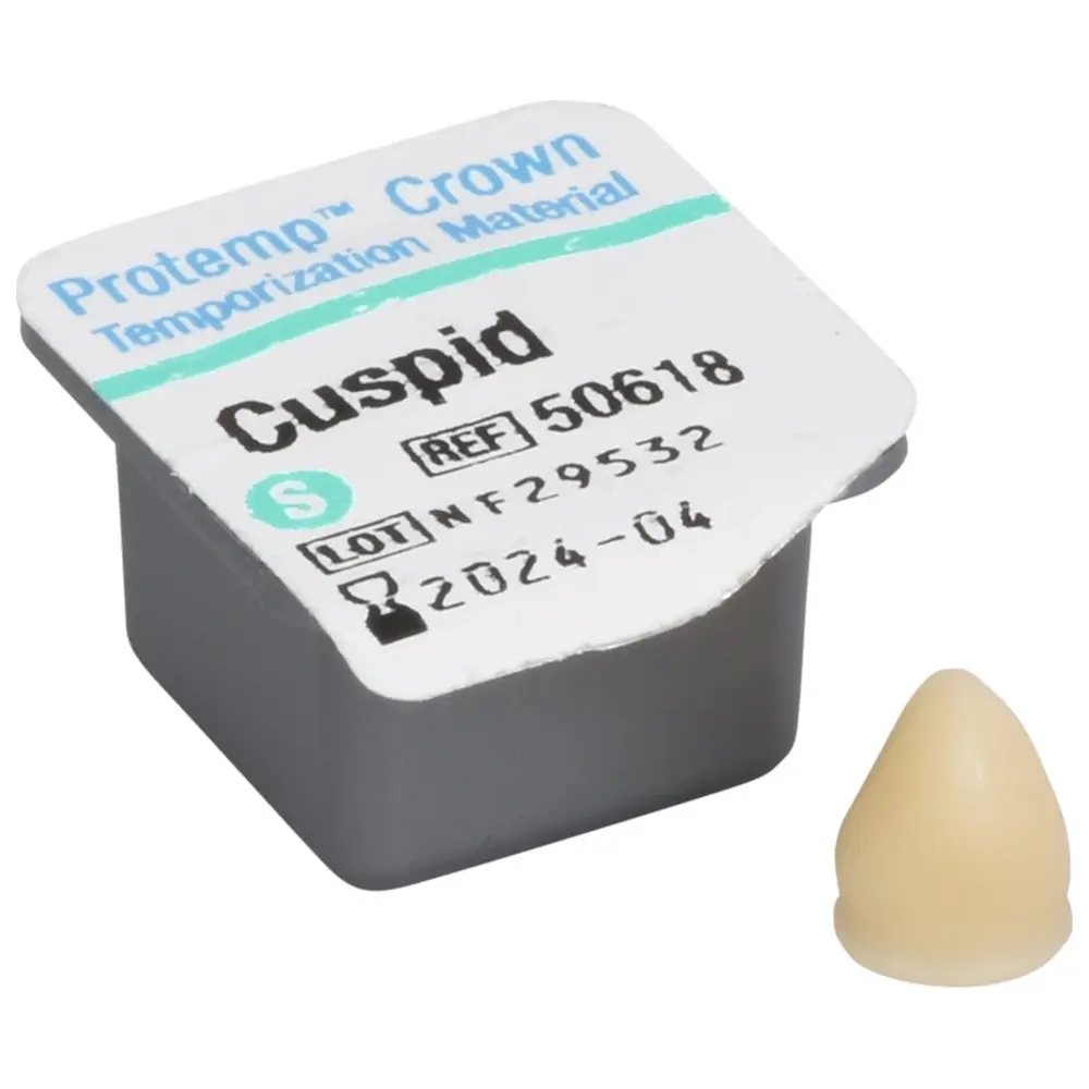 Solventum Dental Solutions Protemp™ Crown - Packung 5 Stück Eckzahn S, 1 Stückmesslehre