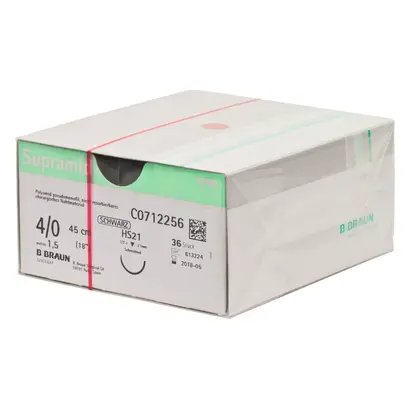 B. Braun Surgical S.A. SUPRAMID schwarz HS-21 4/0 45cm 1,5 Pa 36