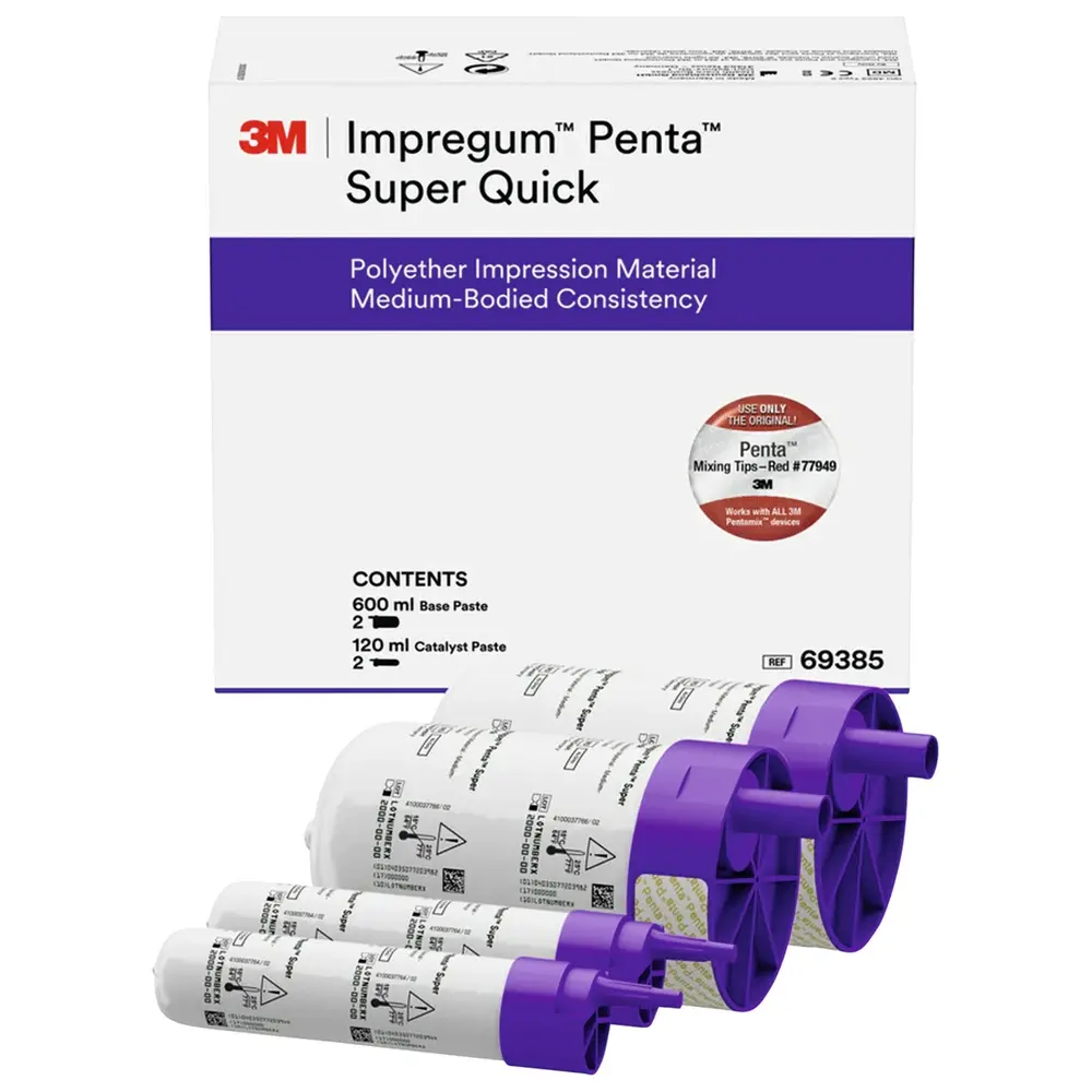Solventum Dental Solutions Impregum™ Penta™ Super Quick - Refillpackung 2 x 300 ml Basispaste, 2 x 60 ml Katalysator Medium Body