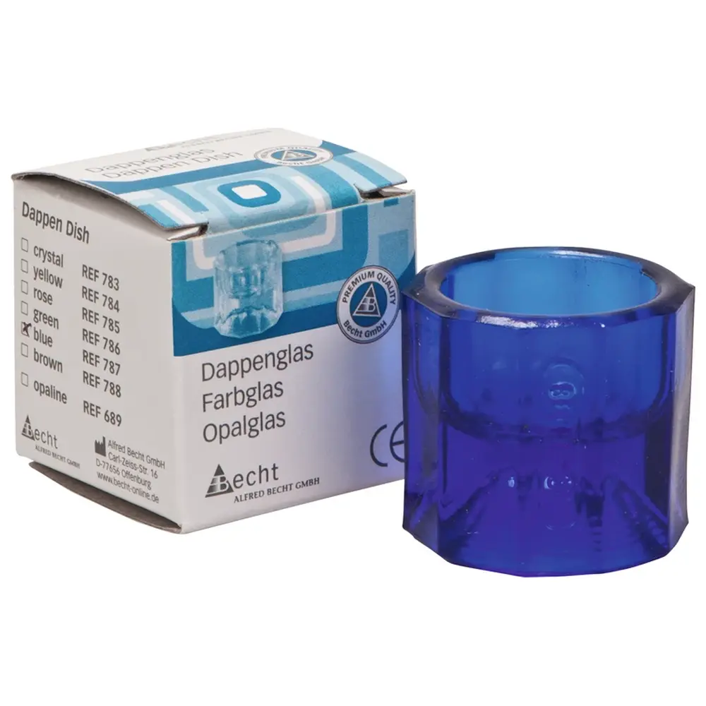 Becht Dappengläser aus Buntglas - Stück blau