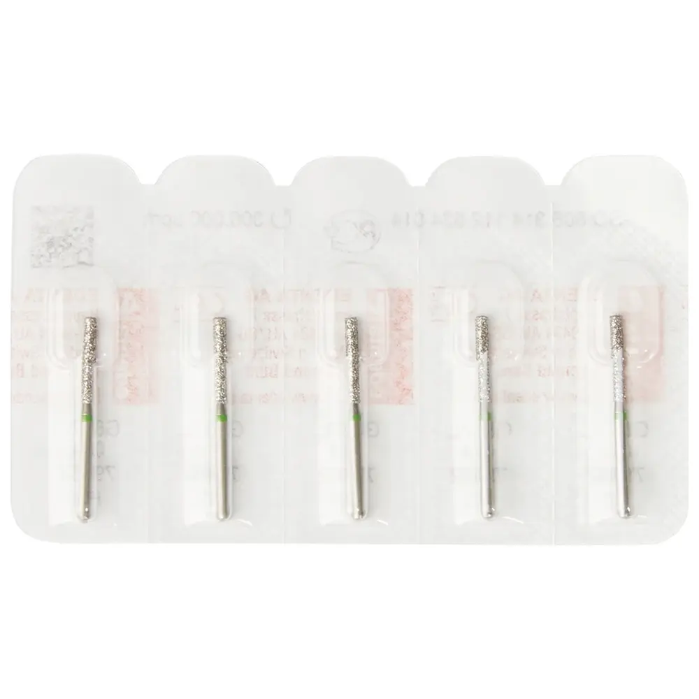 Edenta Diamanten 837L - Packung 5 Stück grün grob, FG, Figur 112 Zylinder lang, 10 mm, ISO 014