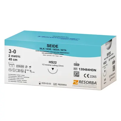 Healthium Medtech Limited Seide Nahtmaterial HS22 3/0 schwarz Pa 12