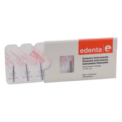 Edenta Diamanten 860 - Packung 5 Stück Standard, FG, Figur 247 Flamme, 5 mm, ISO 014
