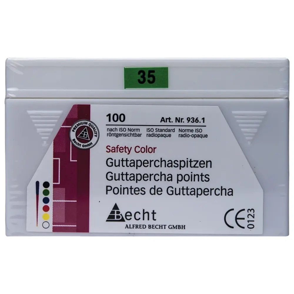 Becht Guttaperchaspitzen Safety Color - Packung 100 Stück ISO 035