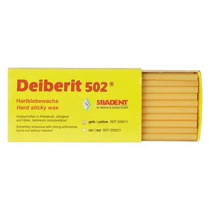 SILADENT Deiberit 502® - Packung 10 Stangen Hartklebewachs gelb