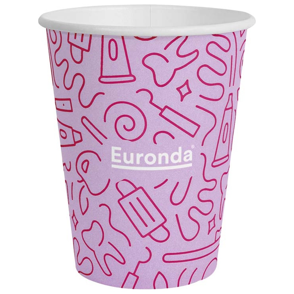 Euronda Monoart® Mundspülbecher Hartpapier - Karton 1.000 Stück Graffiti lila, 180 ml