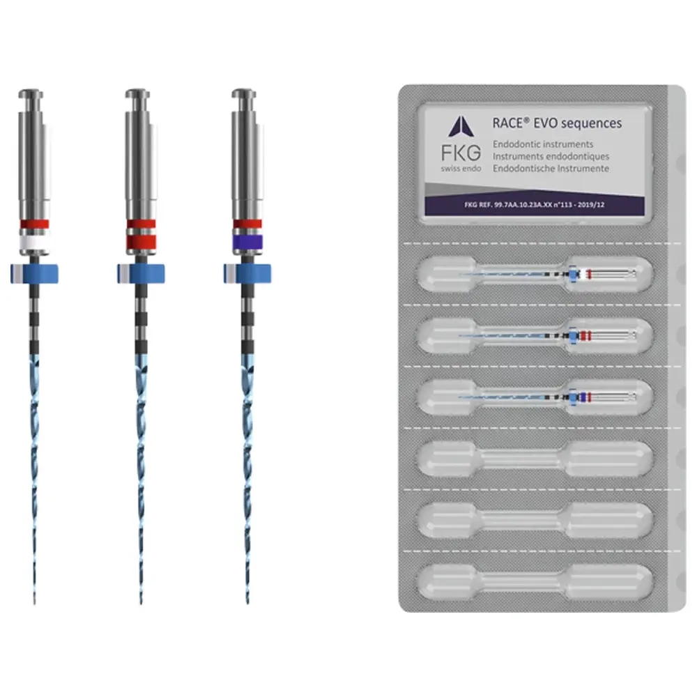 American Dental FKG RACE® EVO - Packung 3 Stück 25 mm ISO (015, 025, 030), Taper.04