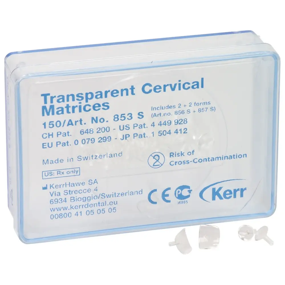 Kerr Zervikalmatrizen transparent - Packung 150 Matrizen Form 853 S
