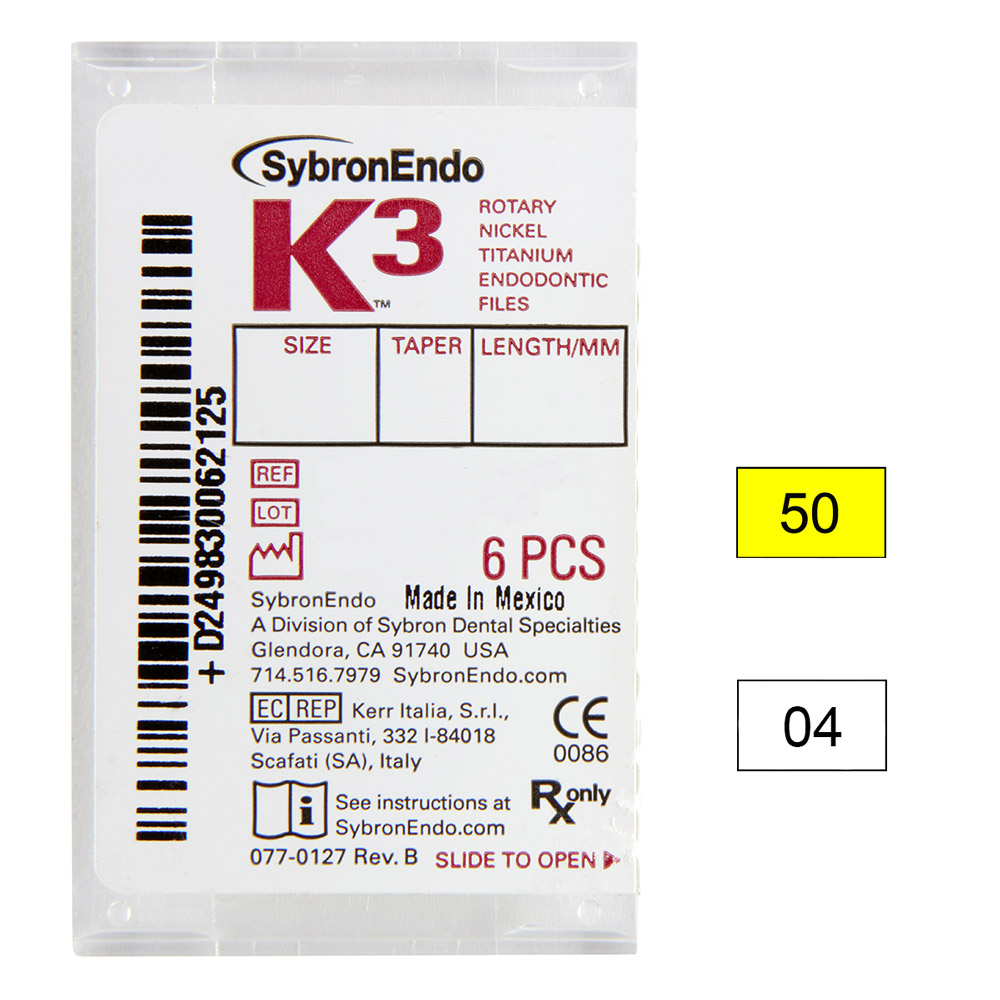 K3 NiTi-Files .04 Gr.50 25mm 6St