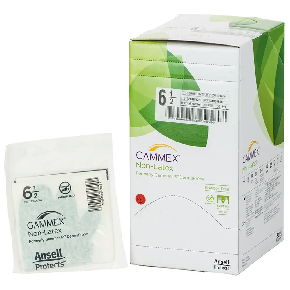 Ansell Gammex® Non-Latex - Packung 50 Paar puderfrei, grün, Größe 6,5