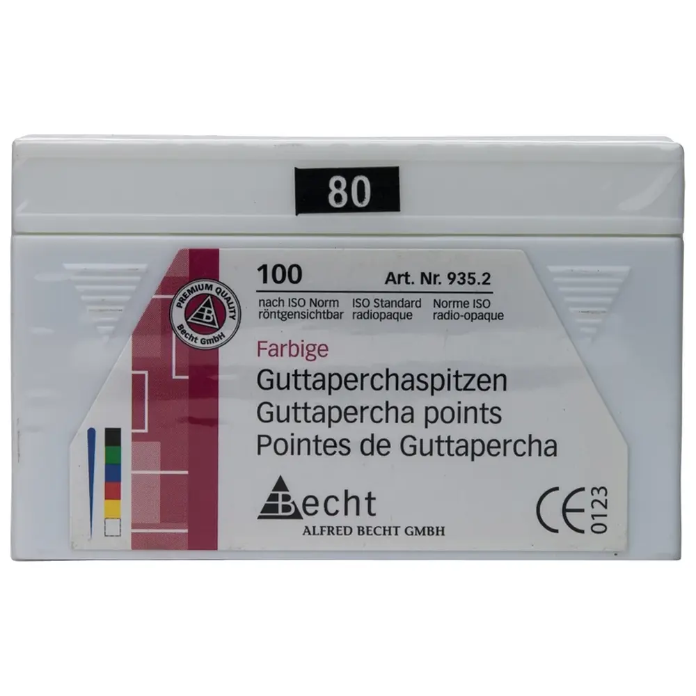 Becht Guttaperchaspitzen farbig - Packung 100 Stück ISO 080