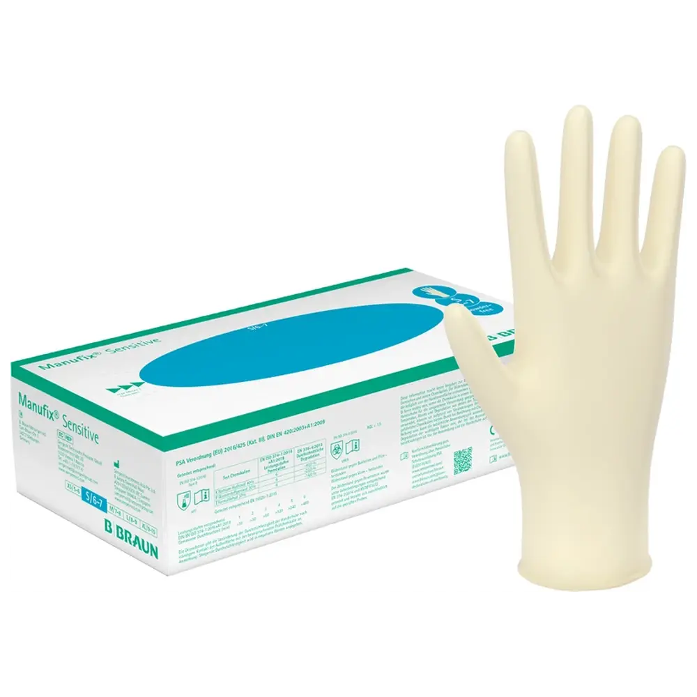B. Braun Manufix® Sensitive - Packung 100 Stück puderfrei, weiß, XS