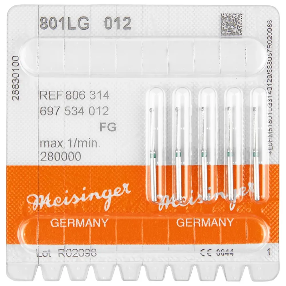 Hager & Meisinger Diamanten 801L - Packung 5 Stück grün grob, FG, Figur 697 Rund lang, ISO 012