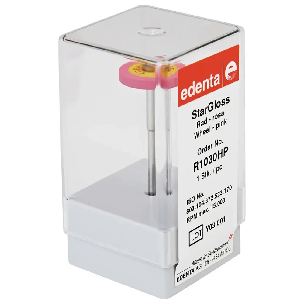 Edenta StarGloss - Stück rosa mittelgrob, HP, Figur 372 Rad, 2,5 mm, ISO 170