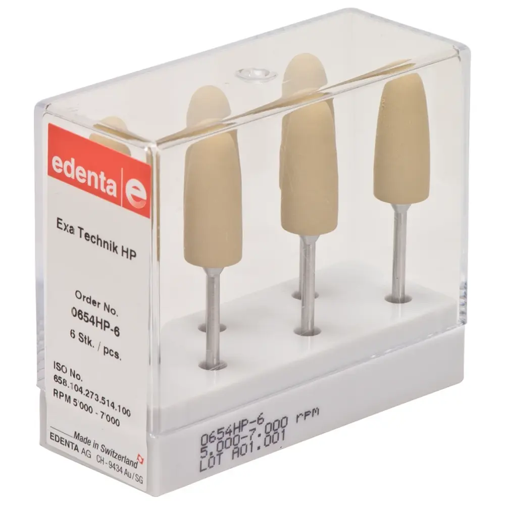 Edenta Exa Technique - Packung 6 Stück gelb fein, HP, Figur 273, 24,5 mm, ISO 100