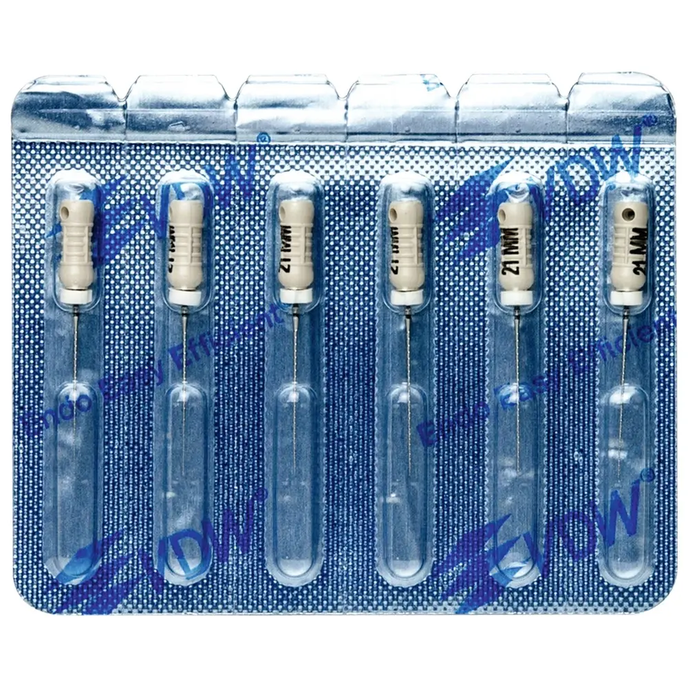 VDW STERILE Hedstroem Feilen - Blisterpackung 6 Stück 21 mm ISO 015
