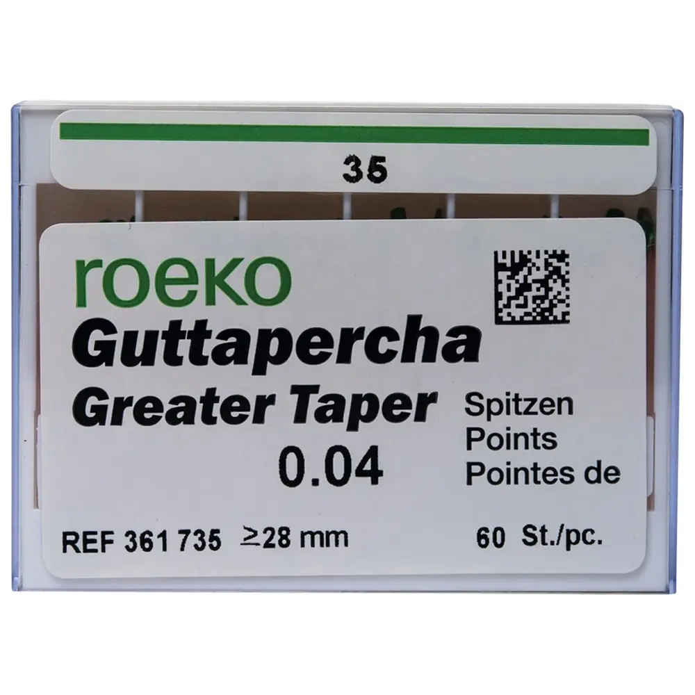 COLTENE Guttapercha Greater Taper - Packung 60 Stück Taper.04 ISO 035