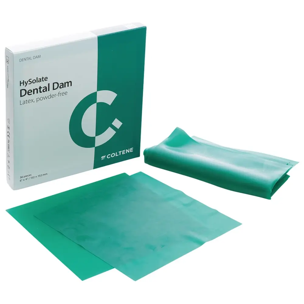 COLTENE HySolate Dental Dam - Packung 36 Stück blau, 152 x 152 mm, stark