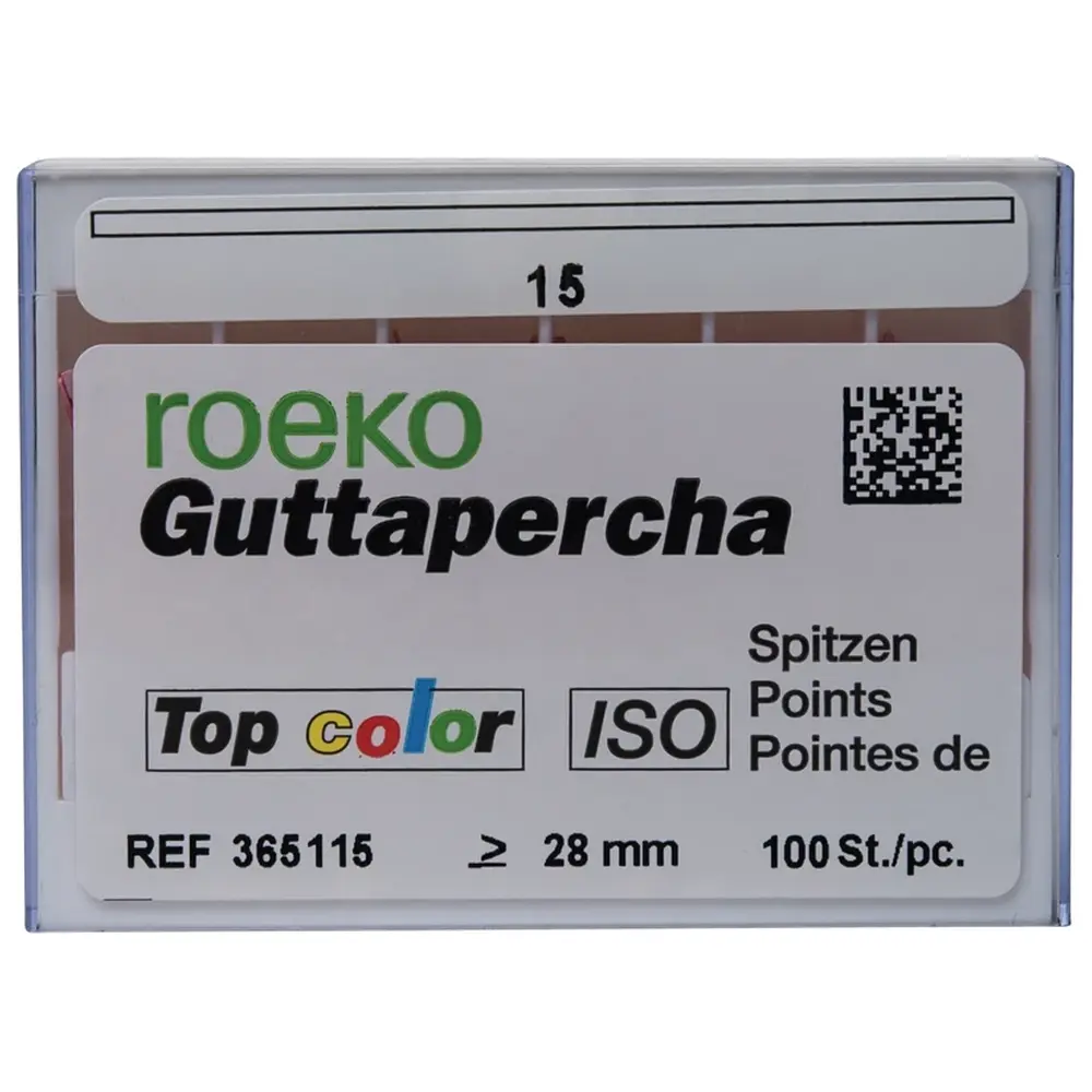COLTENE roeko Guttapercha Spitzen Top color - Packung 100 Stück ISO 015